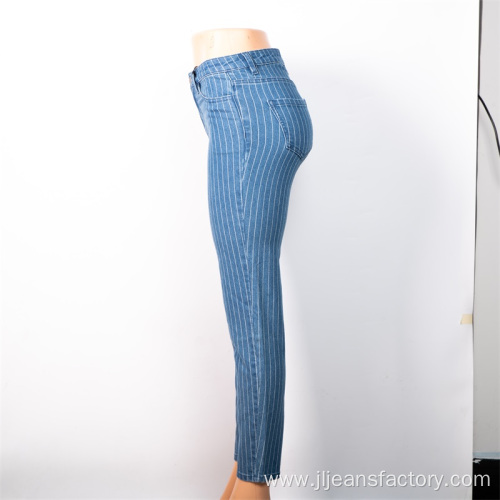 Hot Sale Custom Striped Straight Jeans